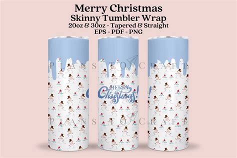 Merry Christmas Skinny Tumbler Wrap SVG Graphic by planstocraft ...