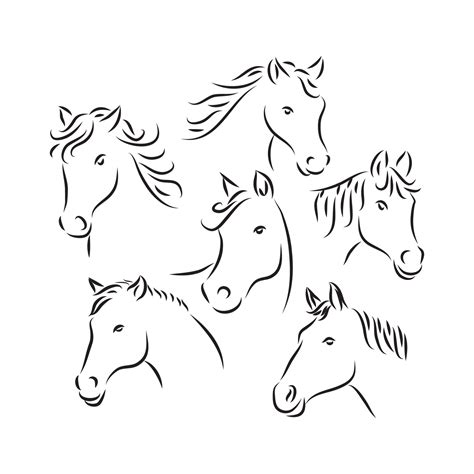 Horse Head sketch. Animal line art style. Horse head icon. Horse head ...