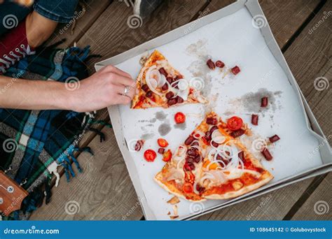 Pizza Junk Food Healthy Eating Lifestyle Weight Stock Photo - Image of ...