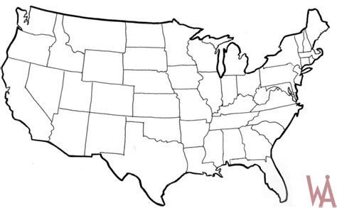 Outline Map of USA