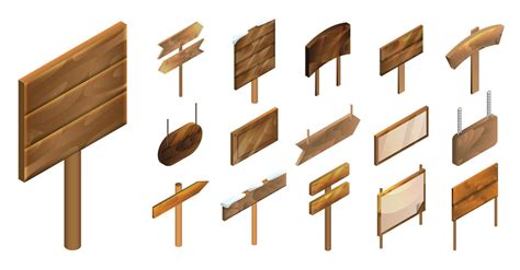 Signpost icon set, isometric style 8776986 Vector Art at Vecteezy