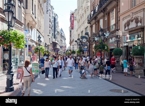 Váci utca (Váci street) is one of the main pedestrian thoroughfares and ...