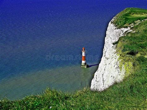 Dover White Cliffs with Lighthouse Stock Image - Image of london ...