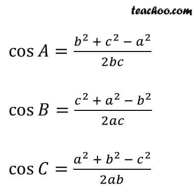 Law of Cosine (Cosine Law) - with Examples and Proof - Teachoo