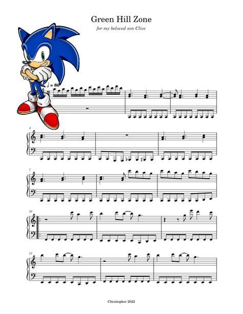 Green Hill Zone (Sonic) – Masato Nakamura Sheet music for Piano (Solo ...