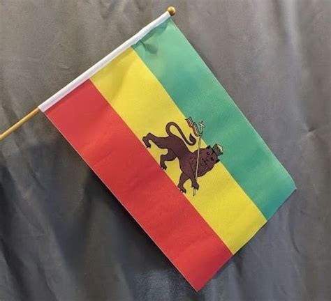 Ethiopia with Lion Hand Waver flag — Flag Monkey