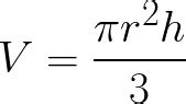 Volume of right circular cone