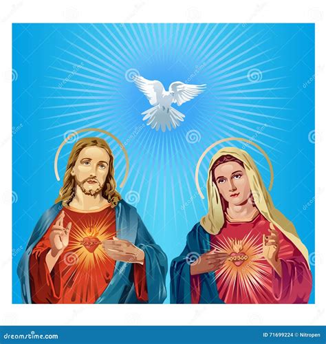 Jesus Christ Y La Virgen María Ilustración del Vector - Ilustración de ...