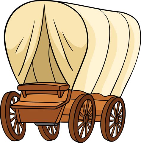 Cowboy Covered Wagon Cartoon Colored Clipart 36325386 Vector Art at ...