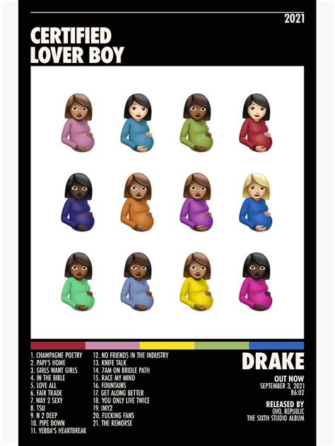 "Drake Certified Lover Boy Poster Poster" Sticker by rukibersshop ...