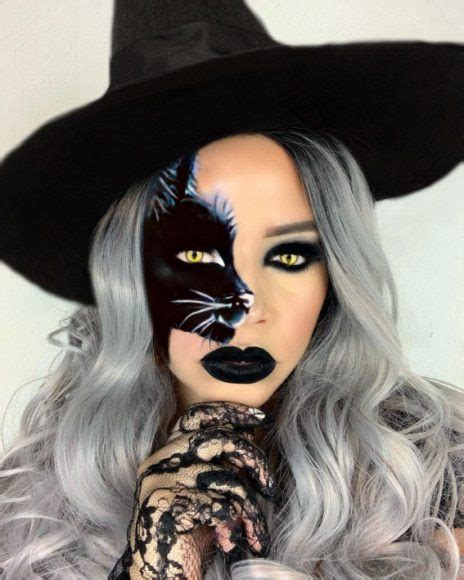 40+ Spooky Halloween Makeup Ideas : Black Cat Halloween Makeup