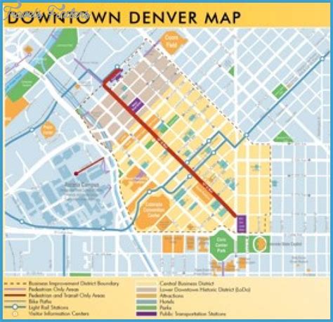 Denver Map Tourist Attractions - TravelsFinders.Com