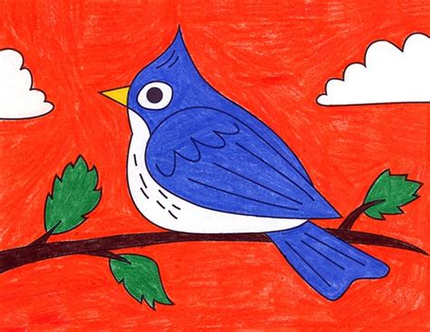 Easy How to Draw a Bird Tutorial and Bird Coloring Page