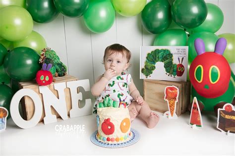 The Very Hungry Caterpillar Cake Smash · Crabapple Photography