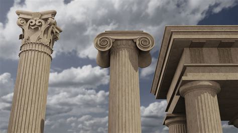 Classical architectural column pack - Doric ionic 3D model