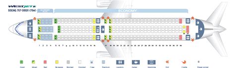 Seat map Boeing 767-300 WestJet. Best seats in the plane