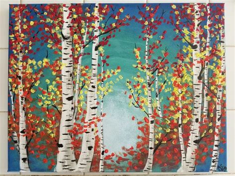 Aspen tree acrylic painting Aspen Trees, Acrylic Painting, Artsy ...