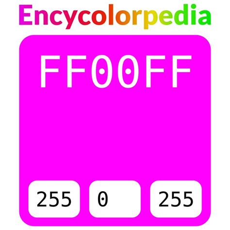 Fuchsia / Magenta / #ff00ff / #f0f Hex Color Code | Hex color codes ...