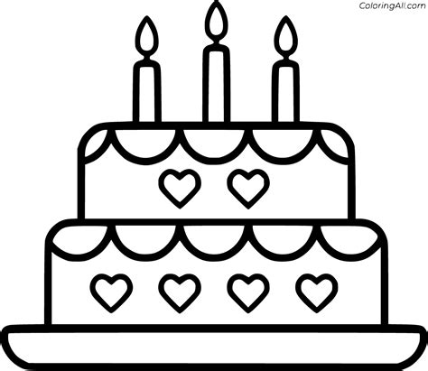 Birthday Cake Coloring Pages (63 Free Printables) - ColoringAll