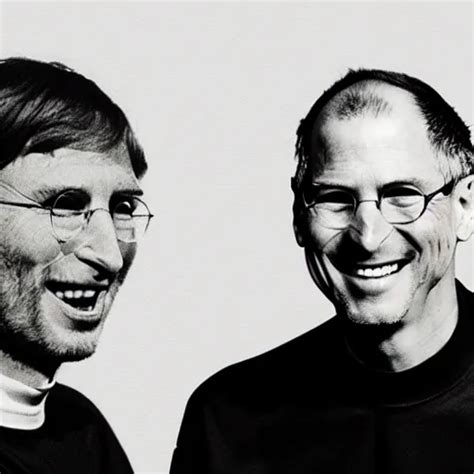 Steve Jobs and Bill Gates laughing at an interview, | Stable Diffusion ...