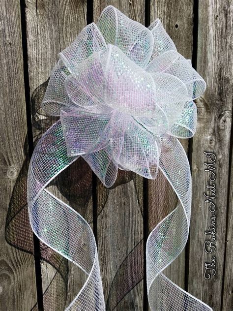 White Bow Tree Bow White Ribbon Bows White Outdoor Home Decor - Etsy