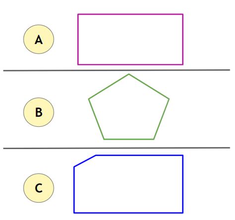 Give three examples of shapes with no line of symmetry.