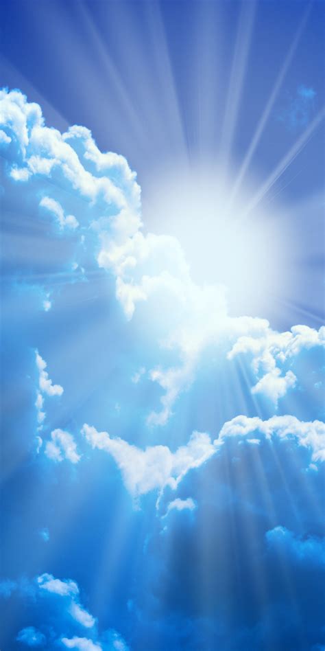 Download wallpaper 1080x2160 blue sky, clouds, sunlight, honor 7x ...