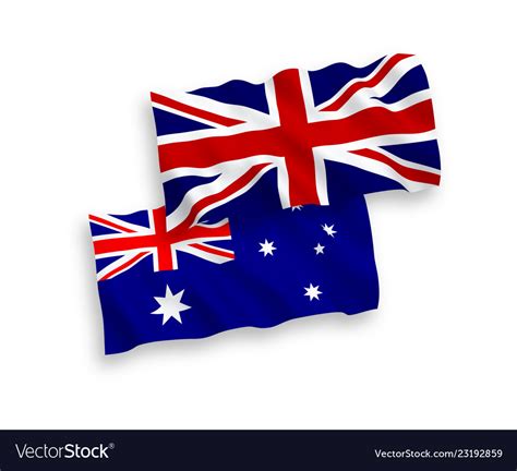 Flags of australia and great britain on a white Vector Image