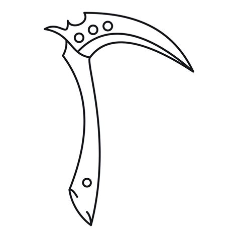 Kama, traditional asian weapon icon, outline style 15206733 Vector Art ...