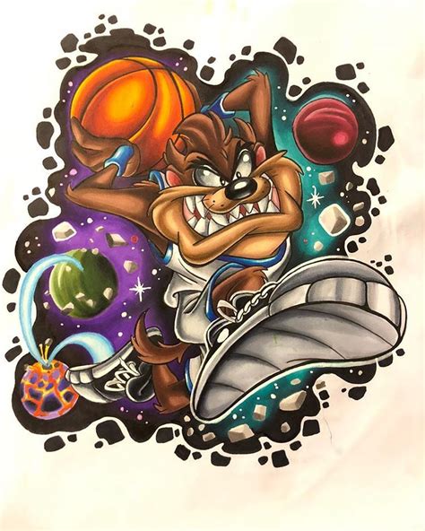 Beau Scott en Instagram: “Finished off this space jam drawing of taz ...