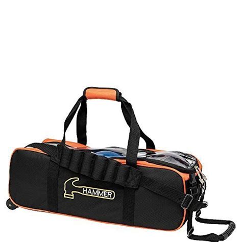 Hammer Premium Triple Tote Bowling Bag, Black/Orange | Bowling ...