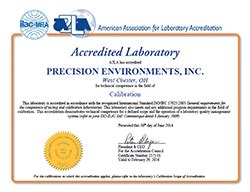 Laboratory Certification | Precision Environments Inc.