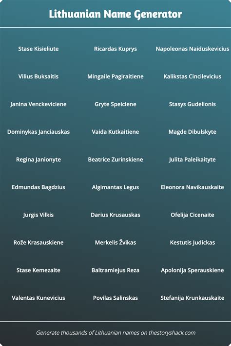 Lithuanian Name Generator | 1000s of random Lithuanian names