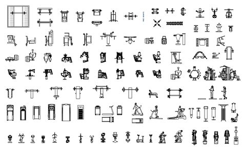 GYM Equipment CAD Blocks Drawing Download Free DWG File - Cadbull