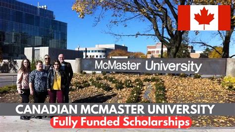 Fully Funded: Canadian McMaster University Scholarships - Requirements ...