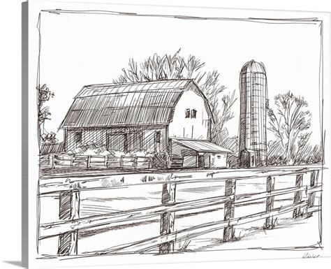 Farm Sketch I | Great Big Canvas