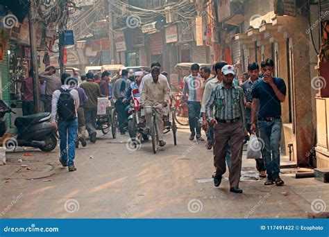 Crowded Street in Old Delhi - India Editorial Photography - Image of ...