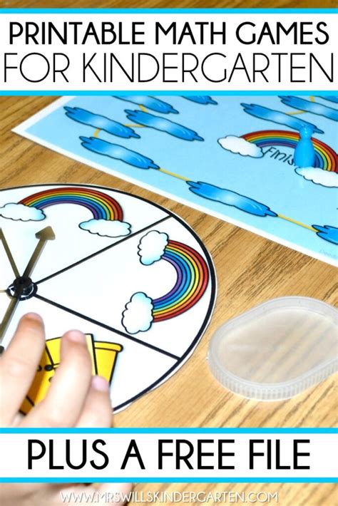 Engaging Math Games for Kindergarten Printable Free File Activity TOO!