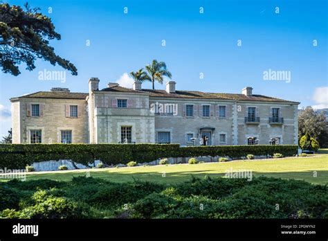 Rear exterior of Bellosguardo the Clark Mansion in Santa Barbara ...