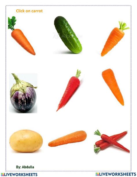 Carrots worksheet | Live Worksheets