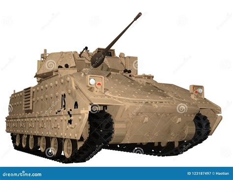 M2 Bradley Fighting Vehicle In Camouflage Green. Stock Image ...