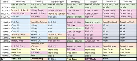 Create a Weekly Schedule that Works – NSCC College 101 Guide