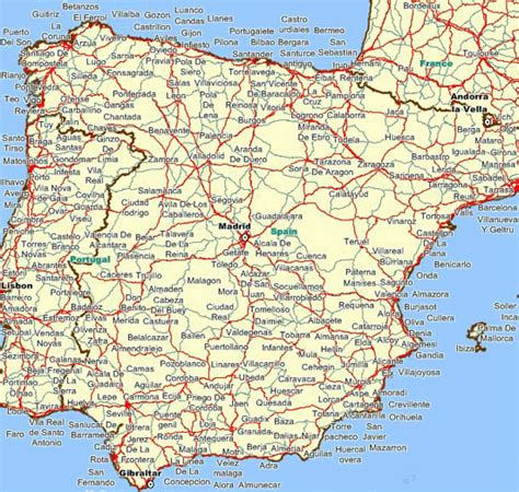 Spain road map - Full size