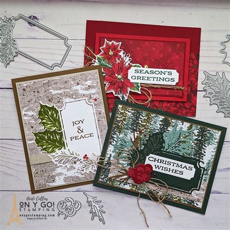 Elegant Handmade Christmas Cards with Leaves of Holly Stamp Set from ...