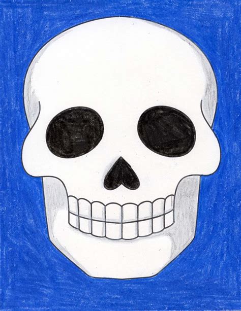 Easy How to Draw a Skull Tutorial and Skull Coloring Page