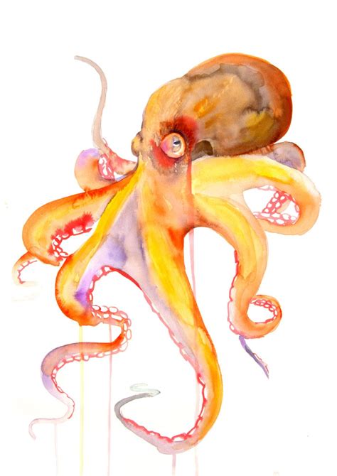 Watercolor Octopus Painting