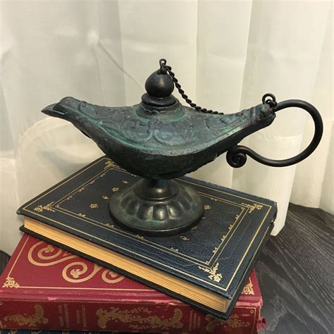 Aladdin Genie Lamp Cast Iron Hand Painted Patinas Distressed | Etsy ...