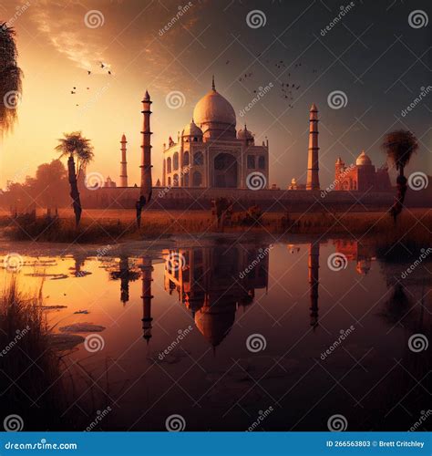 Taj Mahal sunrise stock illustration. Illustration of dusk - 266563803