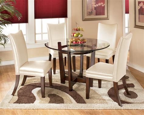 Ashley Signature Design Charrell 5 Piece Round Dining Table Set with ...