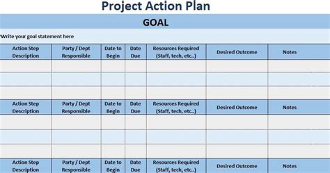 Free Action Plan Templates in Excel - Easy to use in any Industry